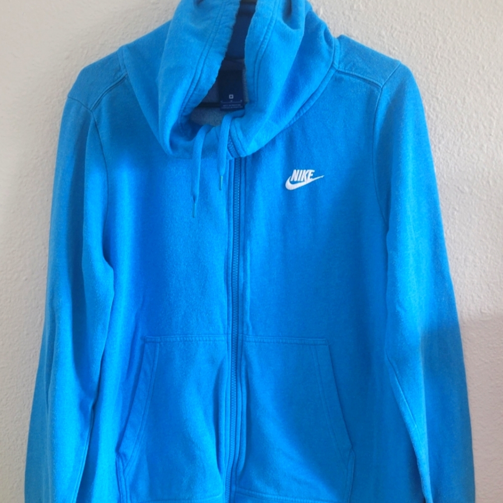 NIKE Brilliant Blue Lightweight Cowl Zip-up Medium